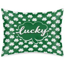 Fronha de cetim Pardick St. Patrick's Day Green Clover