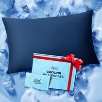Fronha de resfriamento Rifens Ice Cooling para pessoas que dormem bem, azul marinho