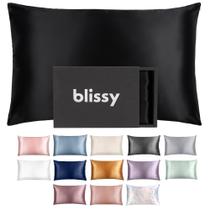 Fronha de seda Blissy 100% Pure Mulberry Silk 22 Momme Black