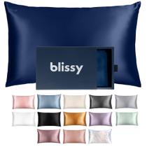 Fronha de seda Blissy 100% Pure Mulberry Silk 22 Momme Blue Fronha de seda Blissy 100% Pure Mulberry Silk 22 Momme Blue