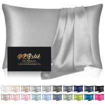 Fronha de seda DKBSlik Mulberry Silk King Size Cinza Fronha de seda DKBSlik Mulberry Silk King Size Cinza