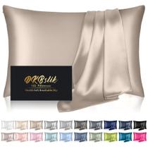 Fronha de seda DKBSlik Mulberry Silk tamanho padrão Champagne Fronha de seda DKBSlik Mulberry Silk tamanho padrão Champagne