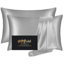 Fronha de seda DKBSlik Natural Mulberry Silk King Size Cinza Fronha de seda DKBSlik Natural Mulberry Silk King Size Cinza