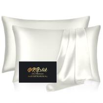 Fronha de seda DKBSlik Natural Mulberry Silk King Size, pacote com 2 Fronha de seda DKBSlik Natural Mulberry Silk King Size, pacote com 2
