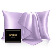 Fronha de seda INFIIXSO Mulberry para cabelo/pele 20x26cm Lavanda