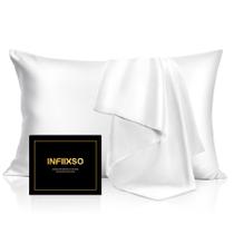 Fronha de seda INFIIXSO Mulberry Silk King Size 50x100cm branca