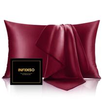 Fronha de seda INFIIXSO Mulberry Silk tamanho padrão Borgonha