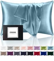 Fronha de seda INSSL Mulberry Silk para mulheres Blue Grey Queen Fronha de seda INSSL Mulberry Silk para mulheres Blue Grey Queen