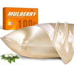 Fronha de seda J JIMOO 100% Mulberry Silk 22 Momme Beige