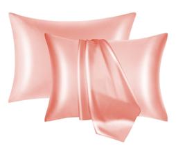 Fronha de seda NOLRDR Mulberry Silk, pacote com 2 unidades, rosa king size