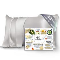Fronha de seda PROMEED 100% Mulberry Silk 23 Momme cinza claro