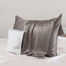 Fronha de seda PROMEED cinza tamanho padrão 20x26 cm 23 Momme