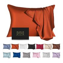 Fronha de seda SIYUAN Mulberry para pele de cabelo Standard Orange