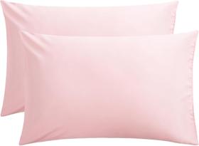 Fronha de viagem Hriksh, tamanho 12 x 18, pacote de 2 peças, 100% algodão egípcio, fecho de zíper, 500 fios, capas de fronha infantil, rosa rosa sólido