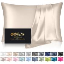 Fronha DKBslik de Seda Padrão Bege Antiacne Fronha DKBslik de Seda Padrão Bege Antiacne