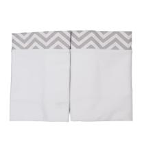 Fronha Infantil Estampada Travesseiro Bebe 2 peças Malha Penteada 30x40cm Antialérgico 100 algodão lavável Macio Anti Refluxo Antiacaro Cinza Chevron
