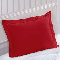 Fronha lisa ponto cheio 180 fios - vermelho scarlat