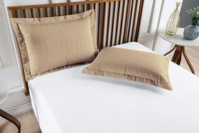 Fronha matelada avulsa com Abas e zíper Algodão Cáqui