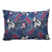 Fronha Mickey Mouse Disney Icons Azul Avulsa Meninos Malha 100% Algodão 48cm x 68cm Portallar