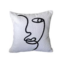 Fronha minimalista em preto e branco Line Art 45x45cm Plush