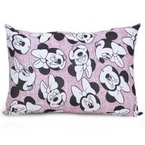 Fronha Minnie Mouse Disney Textura Rosa Avulsa Meninas Malha 100% Algodão 48cm x 68cm Portallar