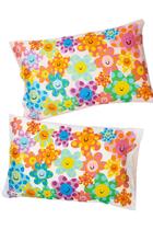 Fronha Mooui - Happy Flowers Branca/colorida