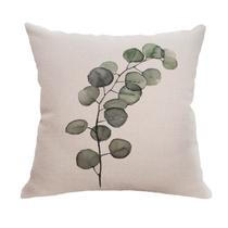 Fronha Nordic Tropical Rainforest Aquarela Folha de Linho
