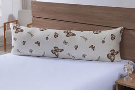 Fronha Para Travesseiro de Corpo 1,40mx45cm 100% Algodão 180 Fios Borboleta Cáqui