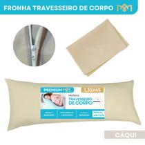 Fronha Para Travesseiro De Corpo Xuxão 1,35x45cm Antialérgico Antiácaro Alívio Coluna Com Zíper Avulsa Percal 400 Fios