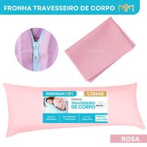 Fronha Para Travesseiro De Corpo Xuxão 1,35x45cm Antialérgico Antiácaro Alívio Coluna Com Zíper Avulsa Percal 400 Fios