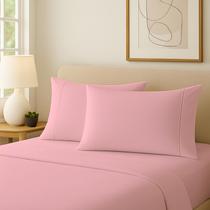 Fronha Percal 300 Fios 100 Algodão 70x50cm Luxo Ponto Palito Kit 2 ou 4 Unidades