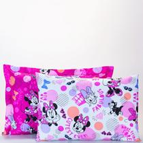 Fronha Porta Travesseiro Disney Minnie Laços 50x70cm Pink