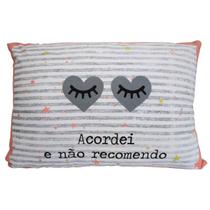 Fronha Portallar Malha 100% Algodão Estampa Localizada Acordei 48cmx68cm Branco