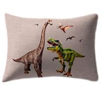 Fronha Portallar Malha 100% Algodão Estampa Localizada Jurassic 48cmx68cm Branco