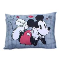 Fronha Portallar Malha Disney Estampa Localizada Mickey 48cmx68cm Cinza