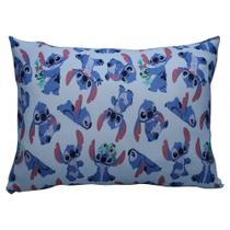 Fronha Portallar Malha Disney Estampada Stitch E Xepa 48cm X 68cm Azul
