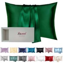 Fronha Roseward 20x30" verde esmeralda 22 Momme Silk