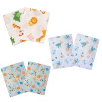 Fronha travesseiro bebe Menino Estampada 100% Algodão kit 4 uni Berço Quarto Enxoval Maternidade Recém Nascido Conjunto