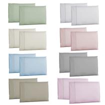 Fronhas 100 Algodão 2un 300 Fios Toque Macio Ponto Palito Bainha e Transpasse 70cm x 50cm Liso
