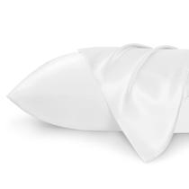 Fronhas Bedsure King Size em Cetim - 2 Unidades - Branco Puro