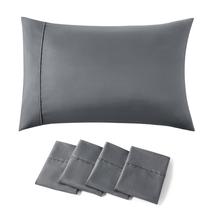 Fronhas Bedsure, tamanho padrão, conjunto de 4, cinza escuro