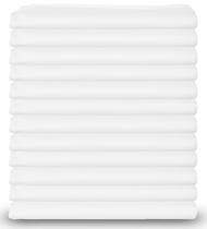 Fronhas brancas clássicas, tamanho padrão, conjunto de 12 de algodão