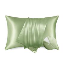 Fronhas de Cetim Bedsure 2 Peças Queen 51 x 76 cm Verde Sálvia