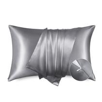 Fronhas de Cetim Bedsure 2 Unidades Queen 51x76 cm Cinza