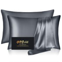 Fronhas de seda DKBSlik Mulberry Silk Standard, pacote com 2 Fronhas de seda DKBSlik Mulberry Silk Standard, pacote com 2