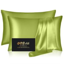Fronhas de seda DKBSlik Mulberry Silk Standard verde oliva
