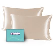 Fronhas de seda Gabire Mulberry, conjunto de 2 Champagne Queen