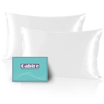 Fronhas de seda Gabire Mulberry, conjunto de 2 fronhas brancas king size