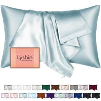 Fronhas de seda LYSHIN Mulberry King Size Haze Blue, 1 pacote Fronhas de seda LYSHIN Mulberry King Size Haze Blue, 1 pacote