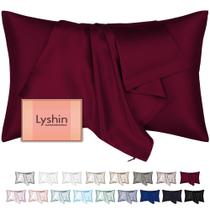 Fronhas de seda LYSHIN Mulberry Queen Size Borgonha Vermelha Fronhas de seda LYSHIN Mulberry Queen Size Borgonha Vermelha